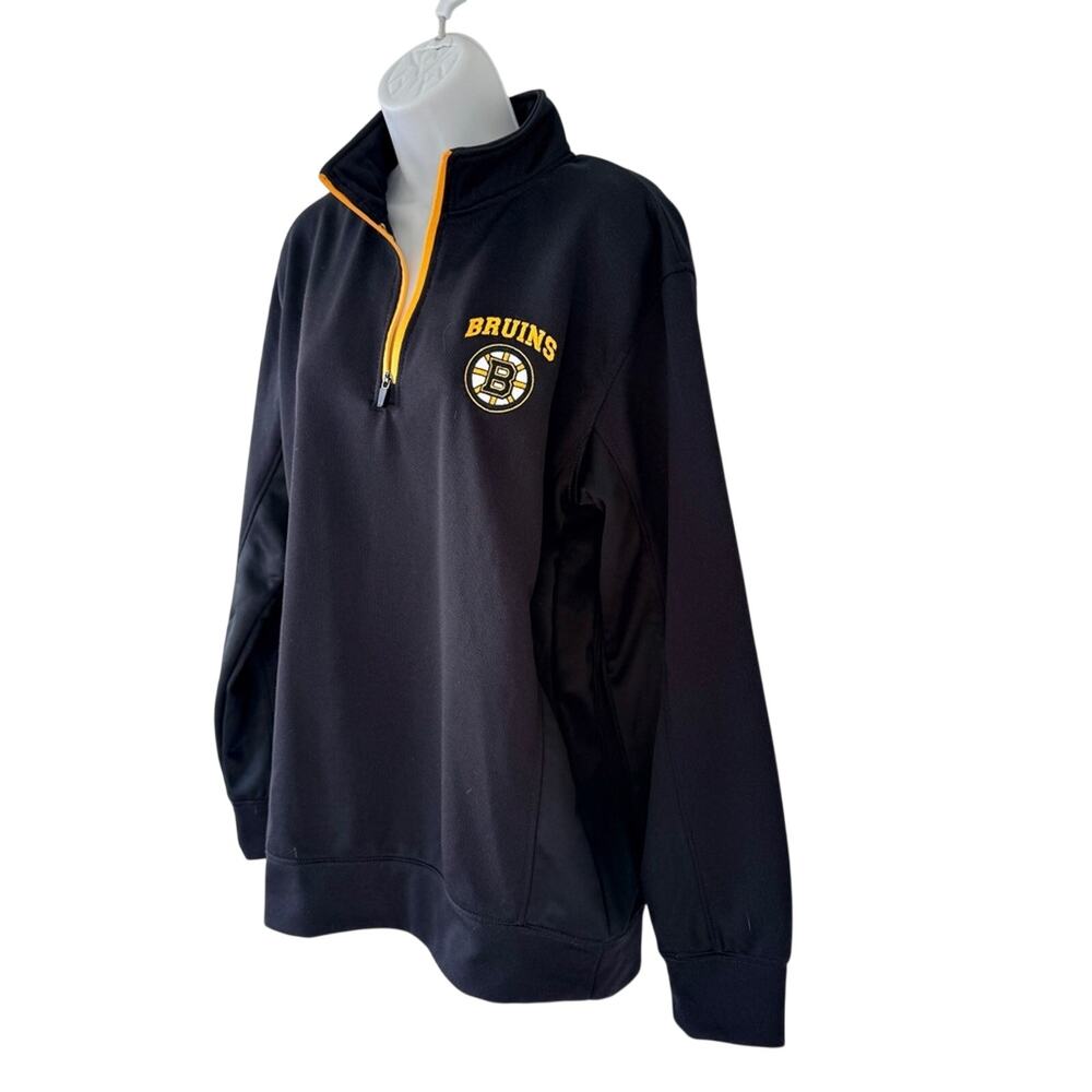 NHL Boston Bruins Black Embroidered Logo 1/4 Zip Long Sleeve Pullover Men’s sz M - Picture 7 of 9